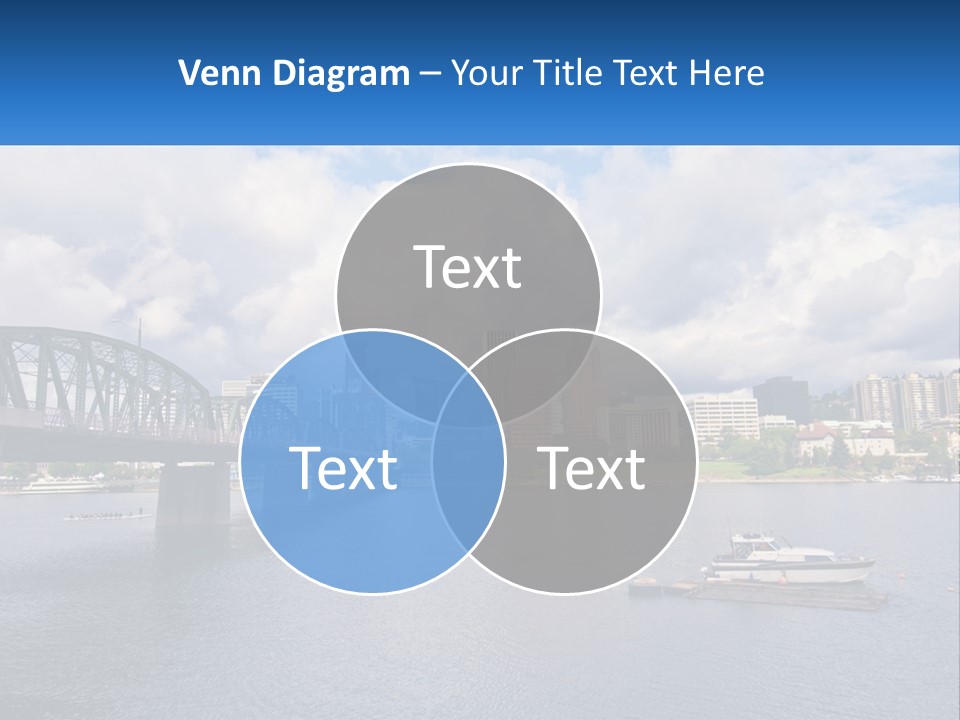A Bridge Over A River With A Boat In The Water PowerPoint Template