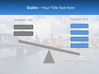 A Bridge Over A River With A Boat In The Water PowerPoint Template