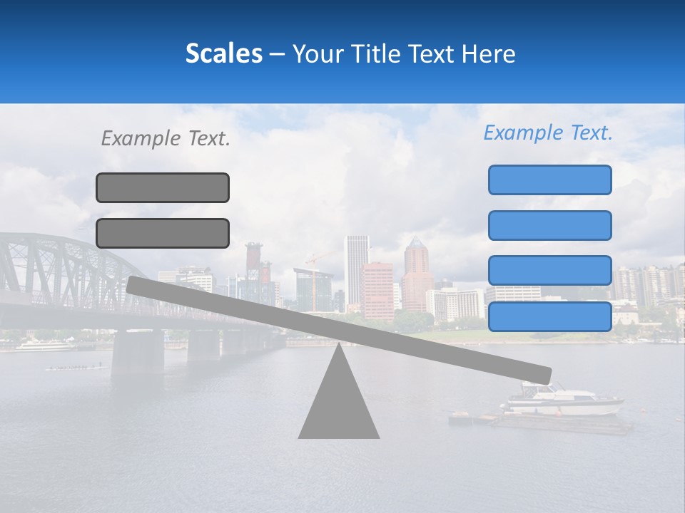 A Bridge Over A River With A Boat In The Water PowerPoint Template