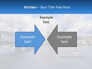 A Bridge Over A River With A Boat In The Water PowerPoint Template