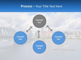 A Bridge Over A River With A Boat In The Water PowerPoint Template