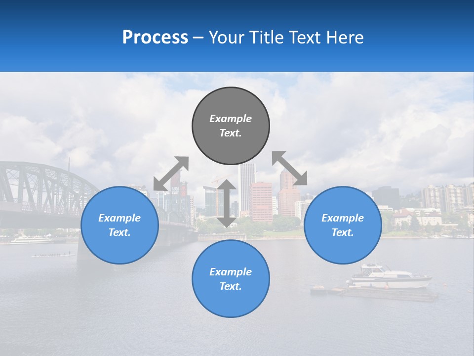 A Bridge Over A River With A Boat In The Water PowerPoint Template
