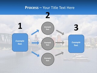 A Bridge Over A River With A Boat In The Water PowerPoint Template