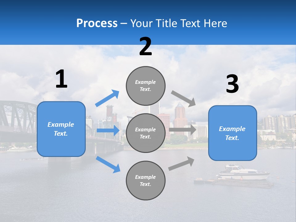 A Bridge Over A River With A Boat In The Water PowerPoint Template