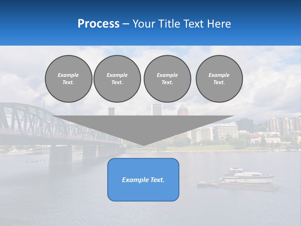 A Bridge Over A River With A Boat In The Water PowerPoint Template