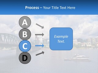 A Bridge Over A River With A Boat In The Water PowerPoint Template