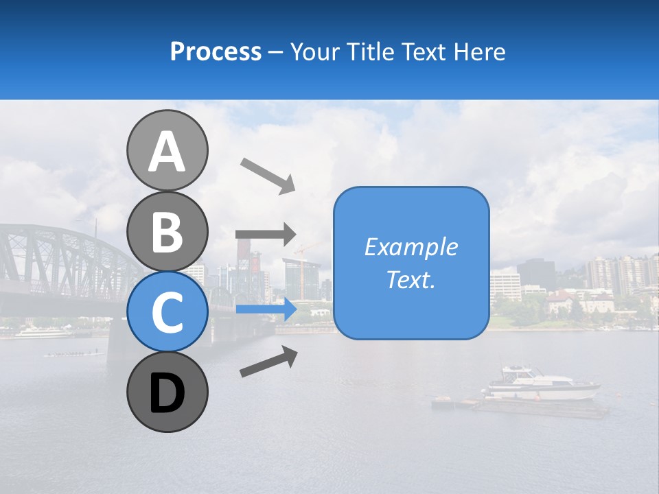 A Bridge Over A River With A Boat In The Water PowerPoint Template