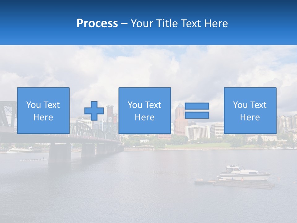 A Bridge Over A River With A Boat In The Water PowerPoint Template