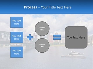 A Bridge Over A River With A Boat In The Water PowerPoint Template