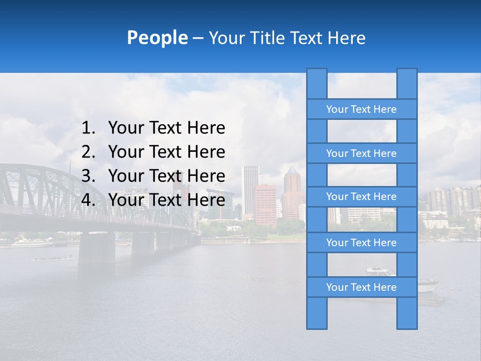 A Bridge Over A River With A Boat In The Water PowerPoint Template