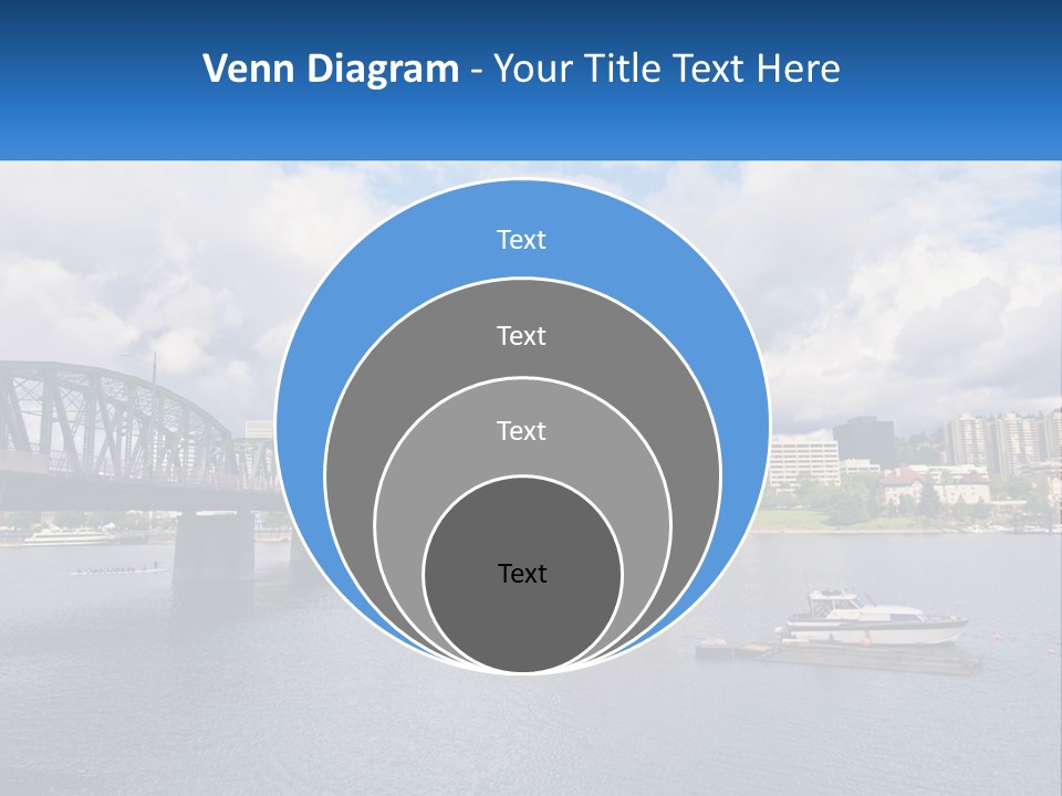 A Bridge Over A River With A Boat In The Water PowerPoint Template