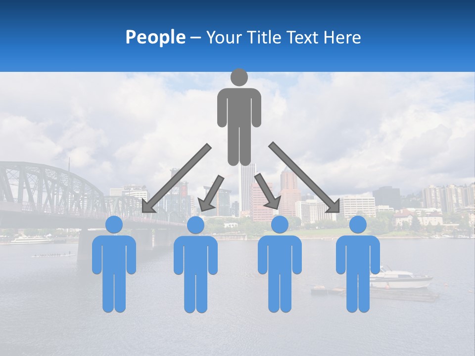 A Bridge Over A River With A Boat In The Water PowerPoint Template