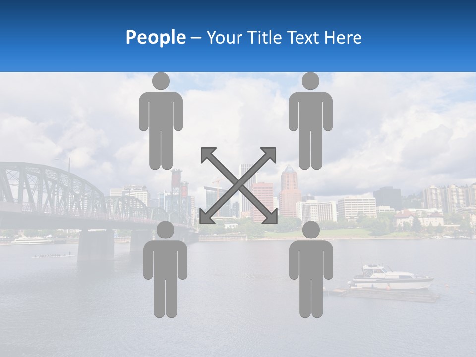 A Bridge Over A River With A Boat In The Water PowerPoint Template