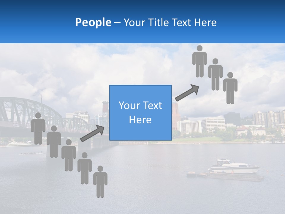 A Bridge Over A River With A Boat In The Water PowerPoint Template