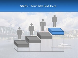 A Bridge Over A River With A Boat In The Water PowerPoint Template