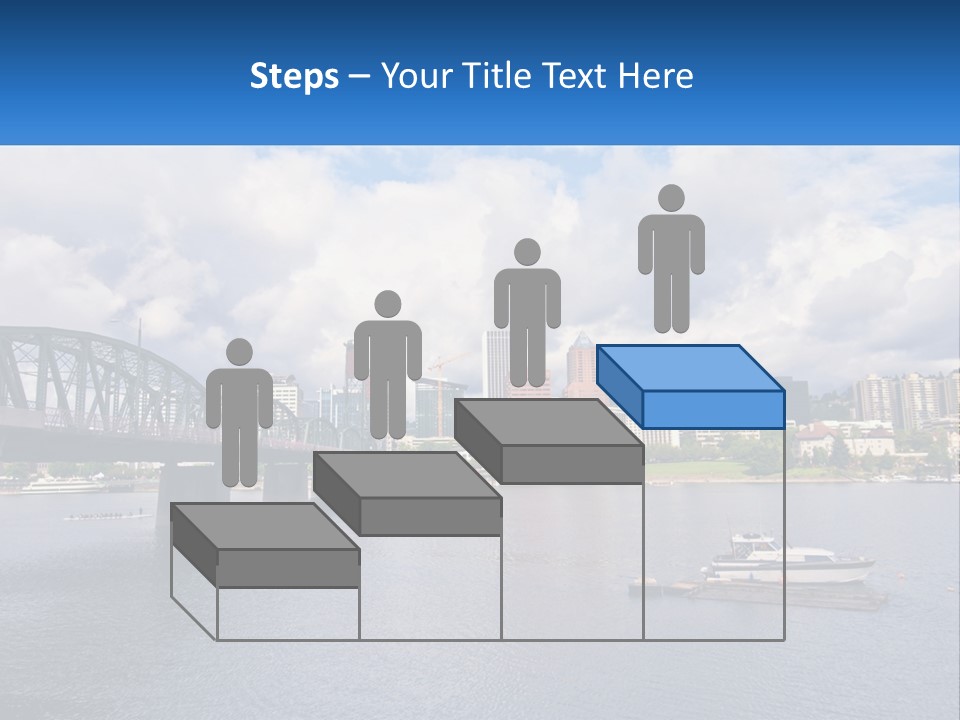 A Bridge Over A River With A Boat In The Water PowerPoint Template