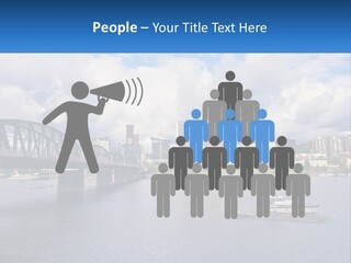 A Bridge Over A River With A Boat In The Water PowerPoint Template