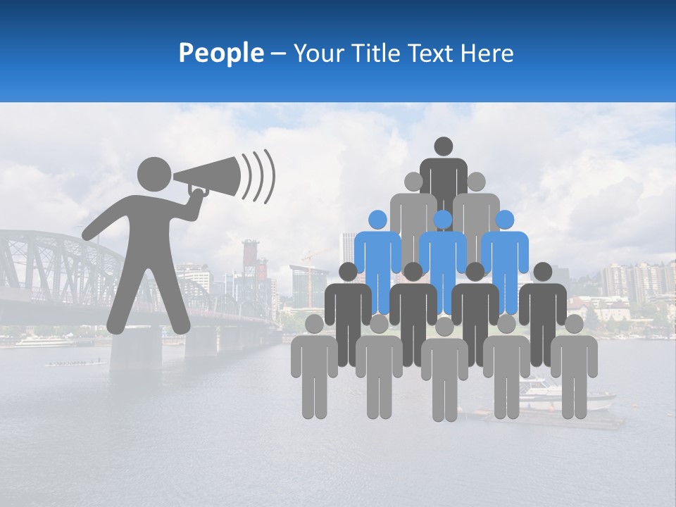 A Bridge Over A River With A Boat In The Water PowerPoint Template