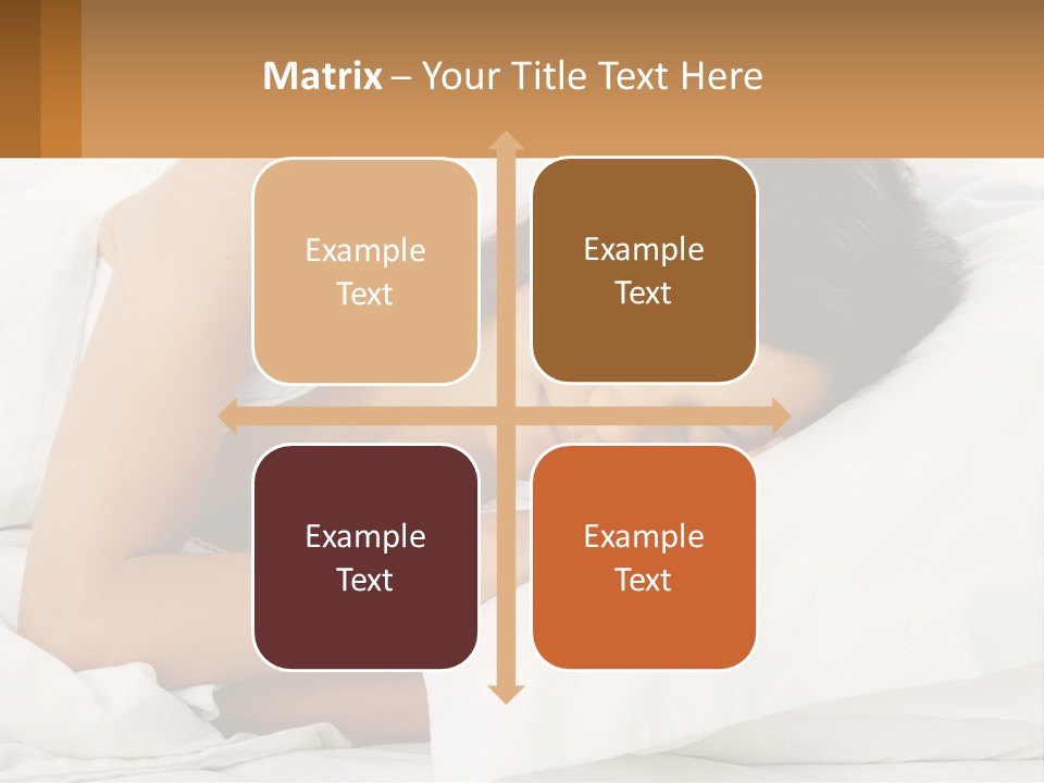 A Woman Sleeping On A Bed With Her Eyes Closed PowerPoint Template