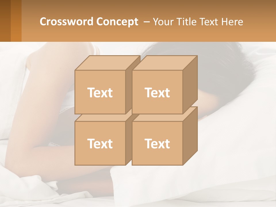 A Woman Sleeping On A Bed With Her Eyes Closed PowerPoint Template