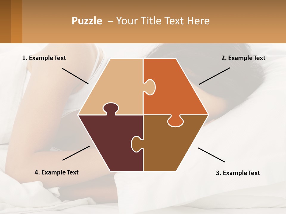 A Woman Sleeping On A Bed With Her Eyes Closed PowerPoint Template