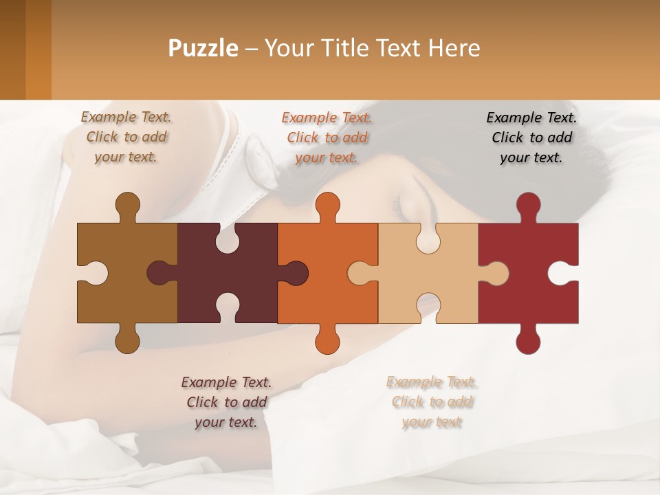 A Woman Sleeping On A Bed With Her Eyes Closed PowerPoint Template