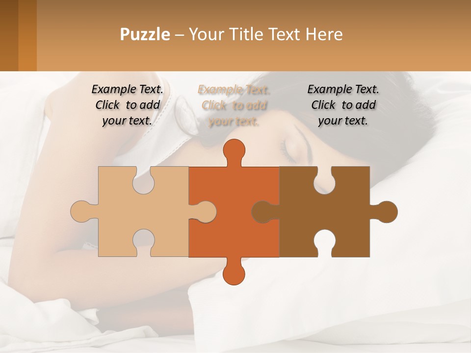 A Woman Sleeping On A Bed With Her Eyes Closed PowerPoint Template