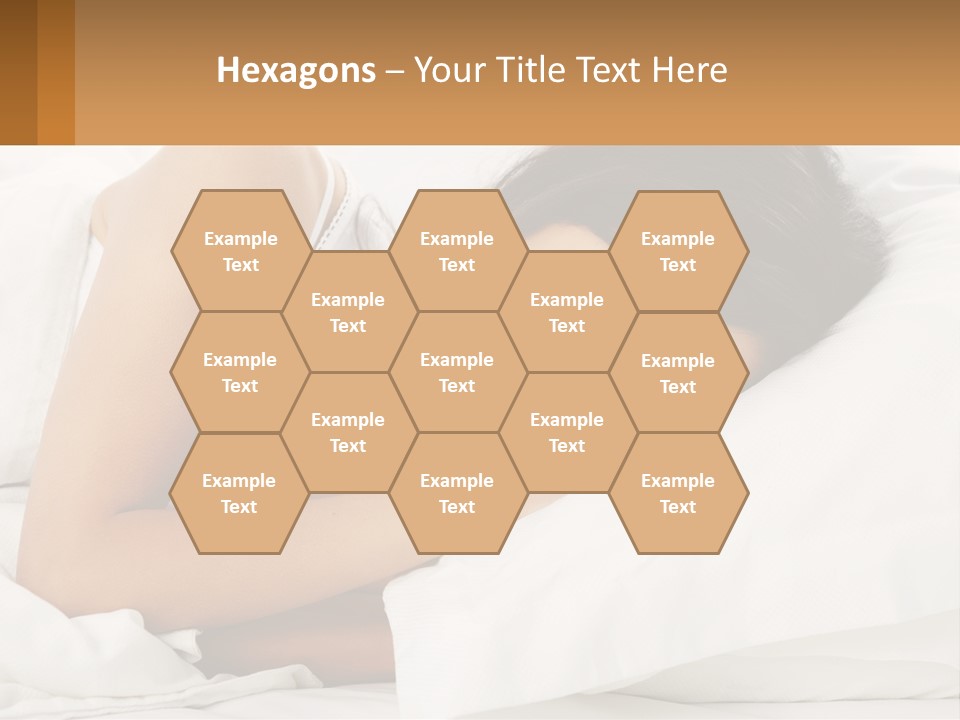 A Woman Sleeping On A Bed With Her Eyes Closed PowerPoint Template