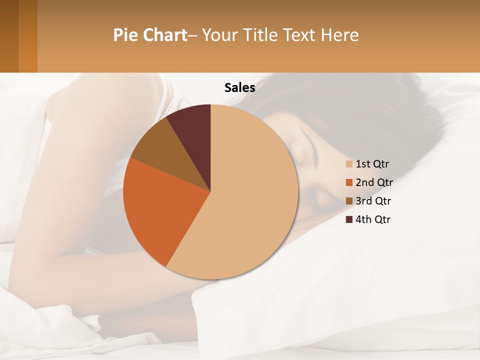 A Woman Sleeping On A Bed With Her Eyes Closed PowerPoint Template