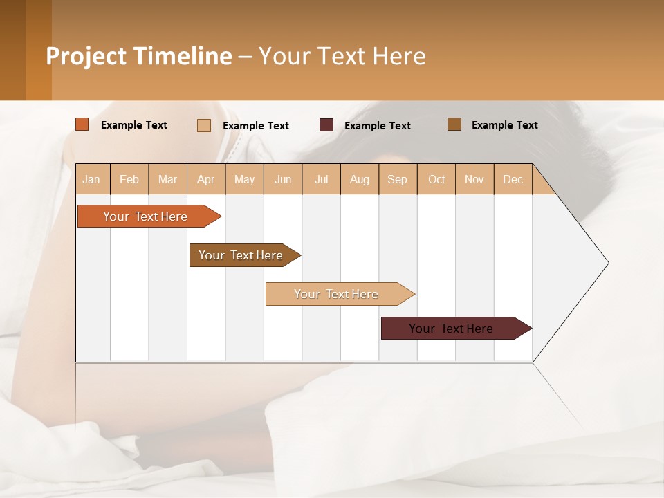 A Woman Sleeping On A Bed With Her Eyes Closed PowerPoint Template