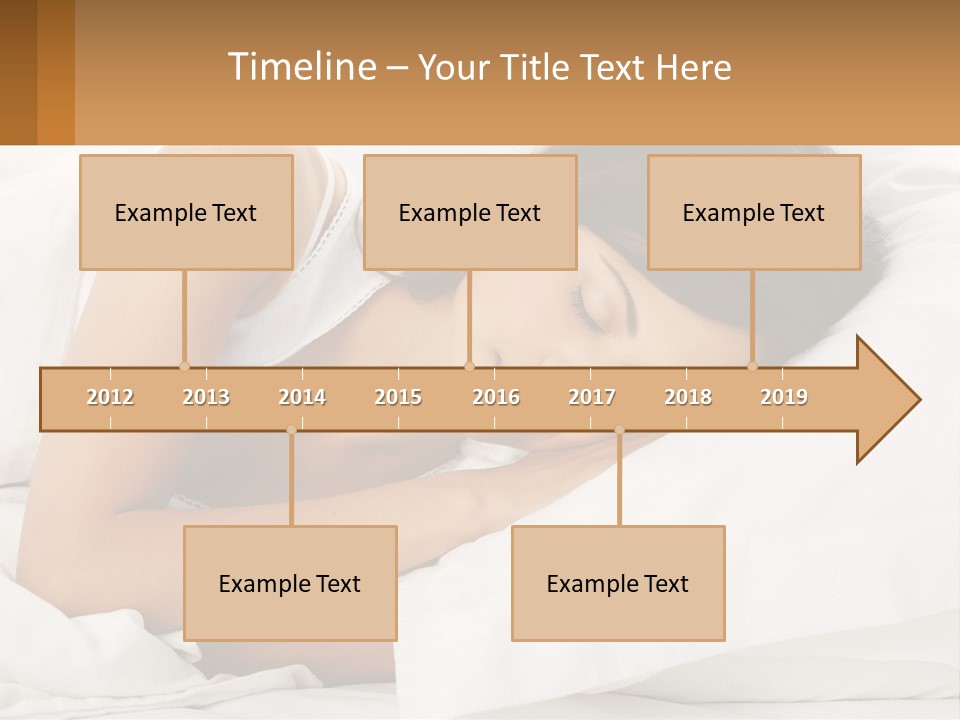 A Woman Sleeping On A Bed With Her Eyes Closed PowerPoint Template