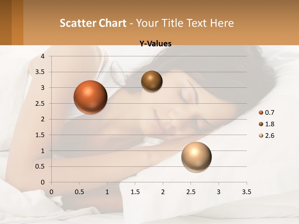 A Woman Sleeping On A Bed With Her Eyes Closed PowerPoint Template