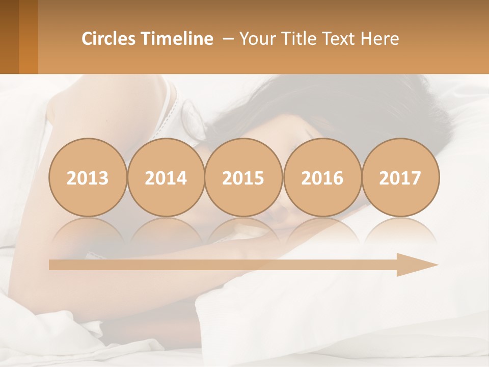 A Woman Sleeping On A Bed With Her Eyes Closed PowerPoint Template