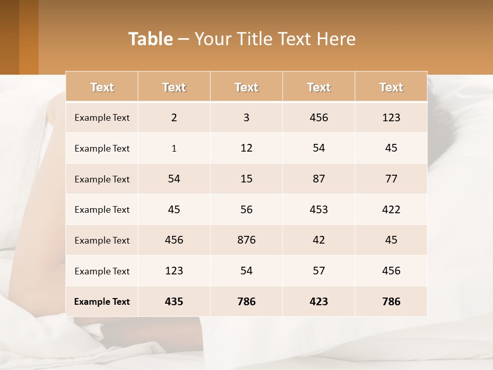 A Woman Sleeping On A Bed With Her Eyes Closed PowerPoint Template