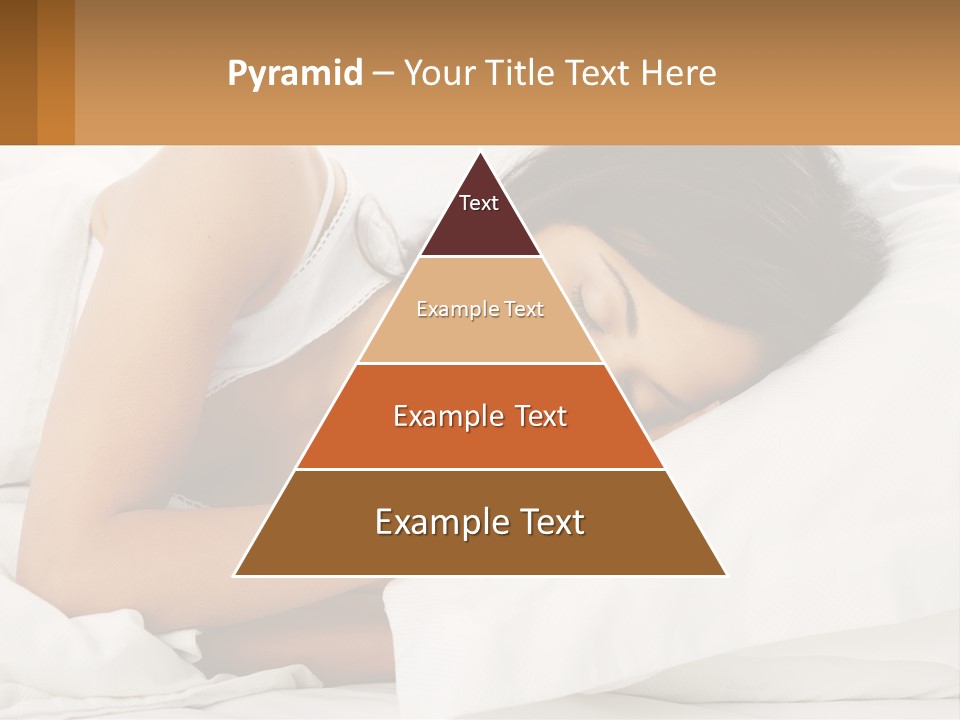 A Woman Sleeping On A Bed With Her Eyes Closed PowerPoint Template