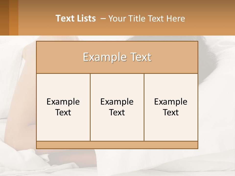 A Woman Sleeping On A Bed With Her Eyes Closed PowerPoint Template