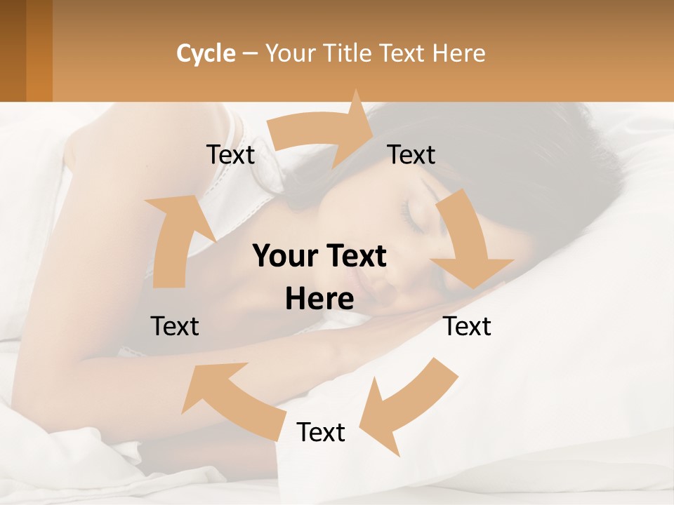 A Woman Sleeping On A Bed With Her Eyes Closed PowerPoint Template