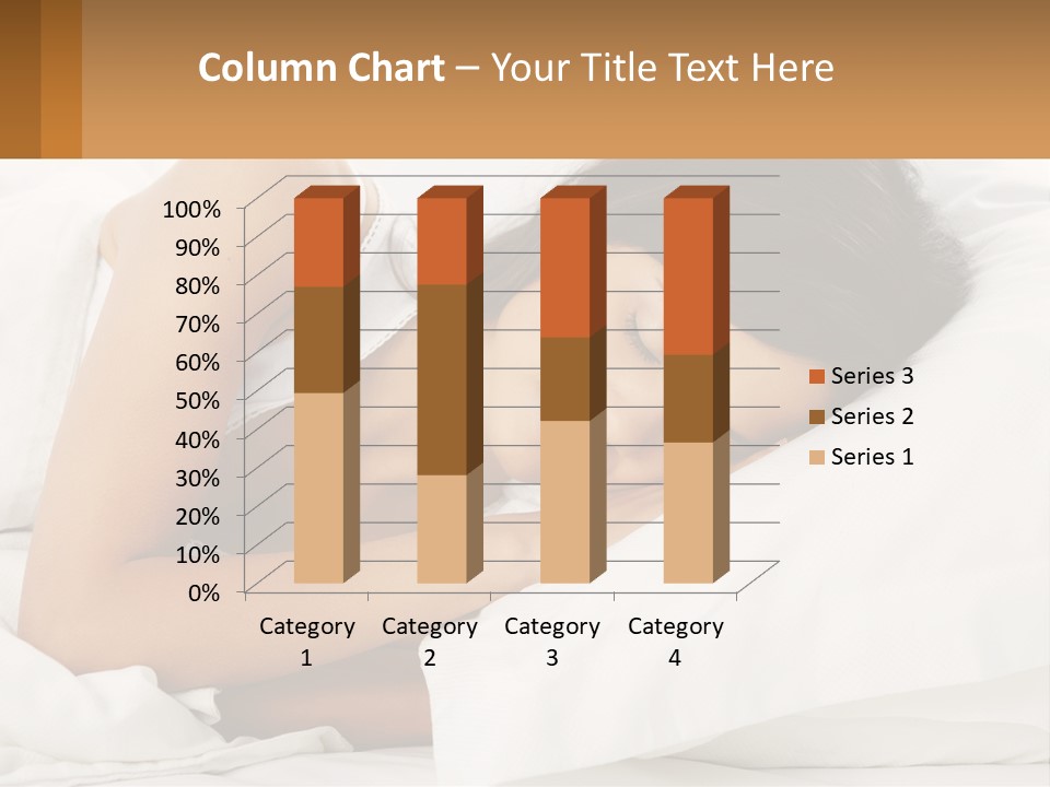 A Woman Sleeping On A Bed With Her Eyes Closed PowerPoint Template
