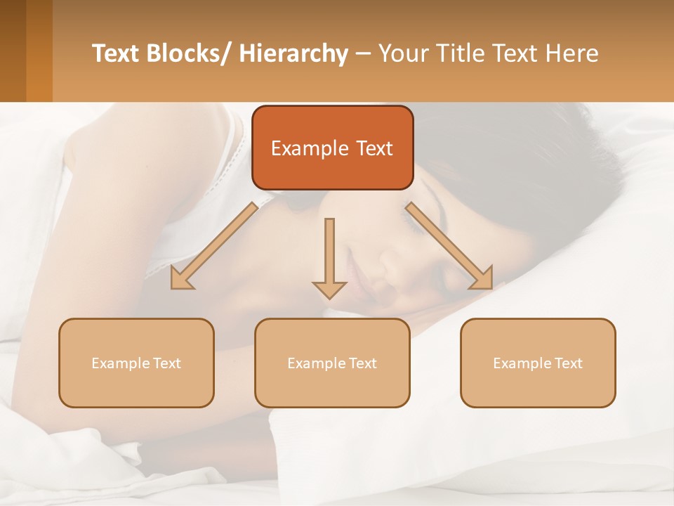 A Woman Sleeping On A Bed With Her Eyes Closed PowerPoint Template