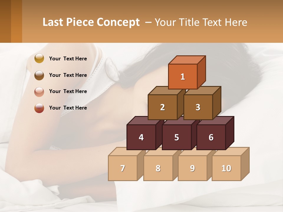 A Woman Sleeping On A Bed With Her Eyes Closed PowerPoint Template