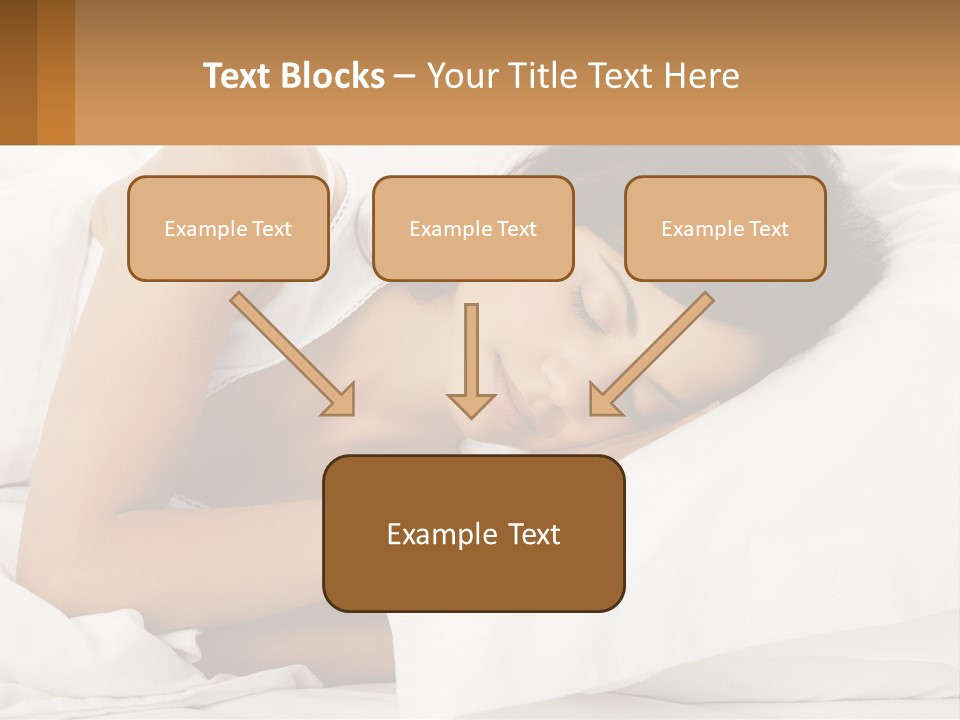 A Woman Sleeping On A Bed With Her Eyes Closed PowerPoint Template