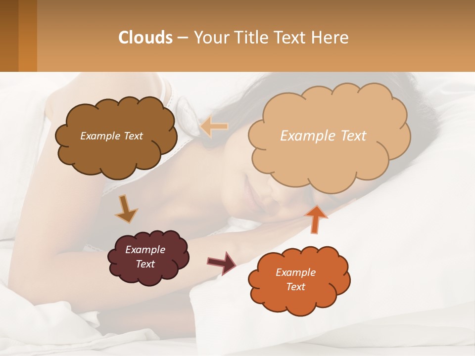 A Woman Sleeping On A Bed With Her Eyes Closed PowerPoint Template