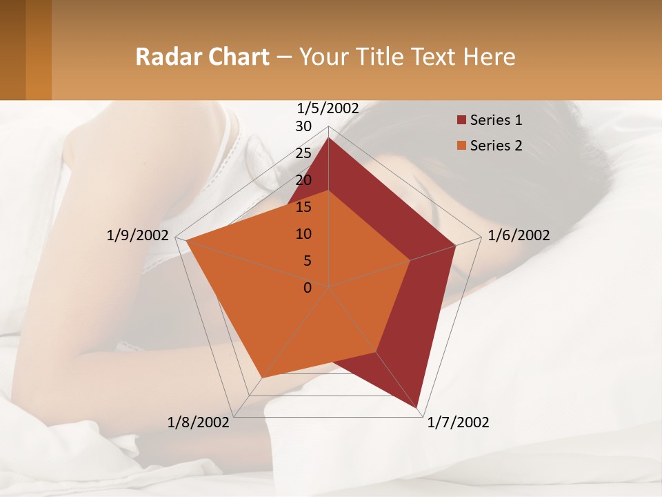 A Woman Sleeping On A Bed With Her Eyes Closed PowerPoint Template