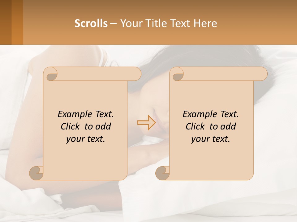 A Woman Sleeping On A Bed With Her Eyes Closed PowerPoint Template