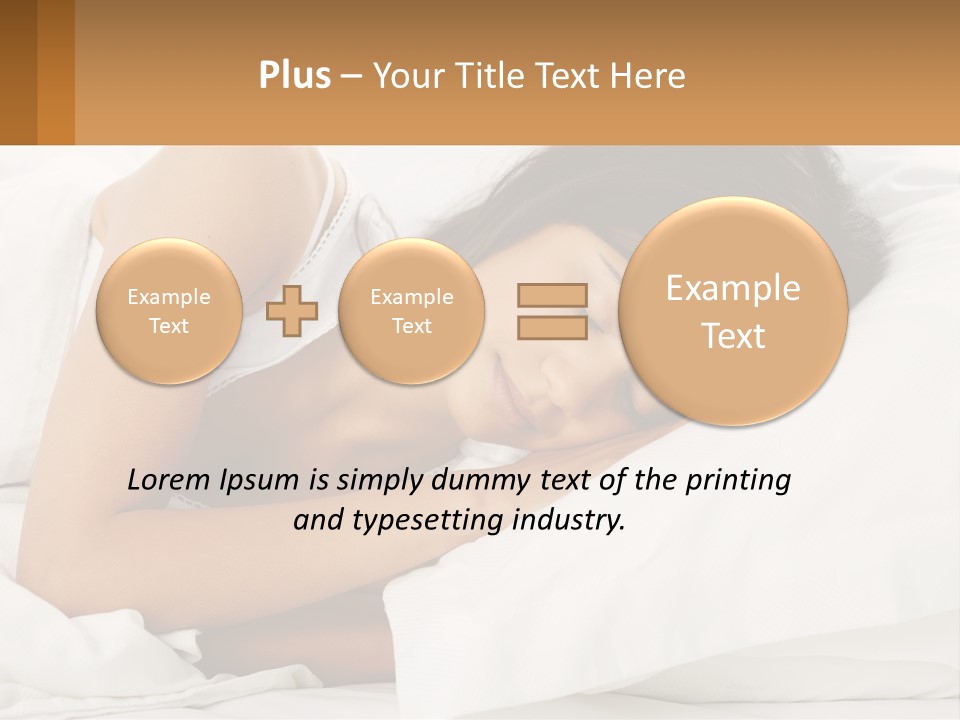 A Woman Sleeping On A Bed With Her Eyes Closed PowerPoint Template