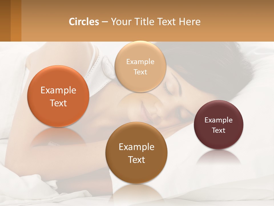 A Woman Sleeping On A Bed With Her Eyes Closed PowerPoint Template