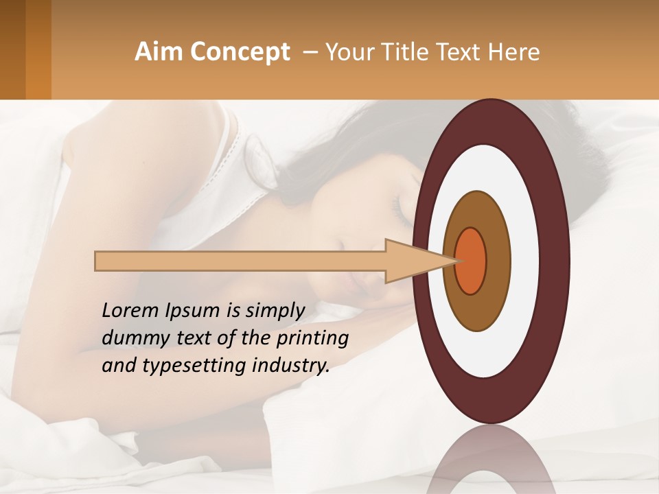 A Woman Sleeping On A Bed With Her Eyes Closed PowerPoint Template