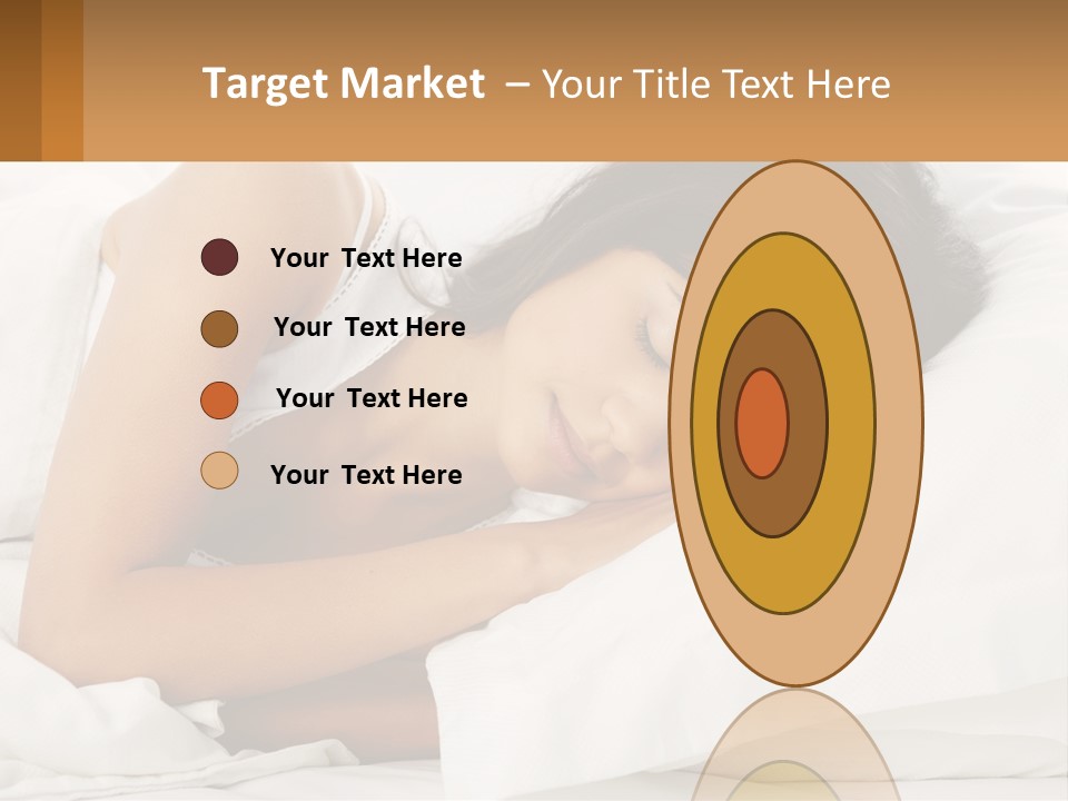 A Woman Sleeping On A Bed With Her Eyes Closed PowerPoint Template