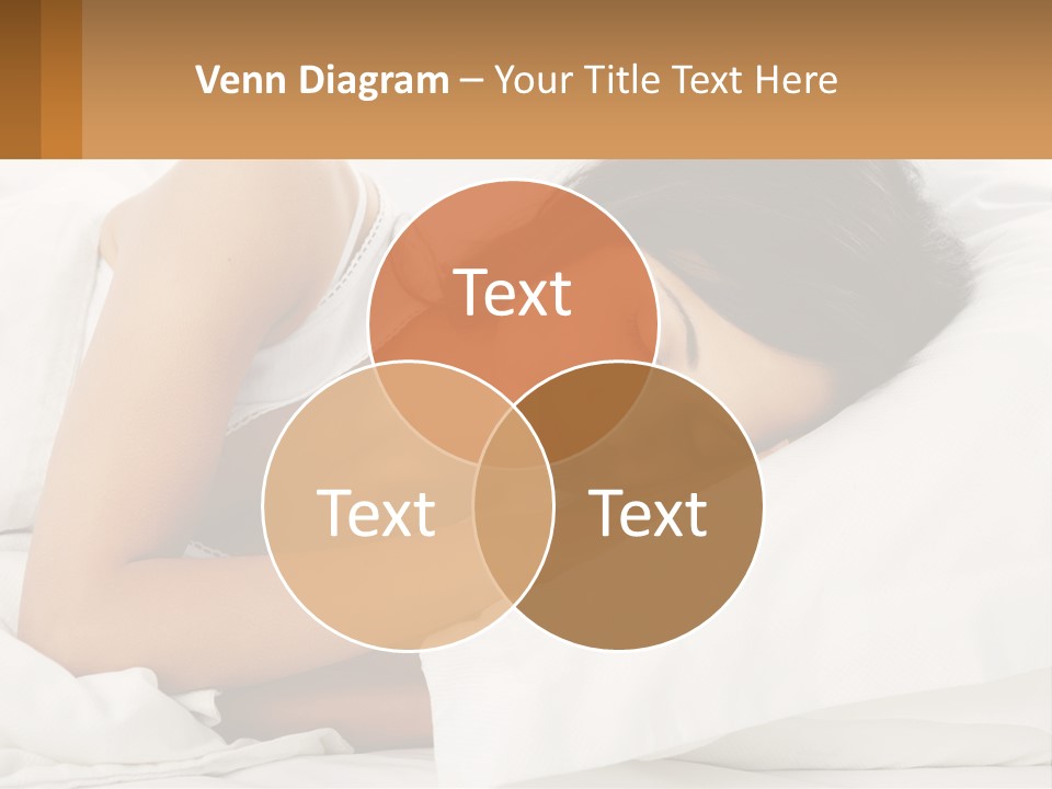 A Woman Sleeping On A Bed With Her Eyes Closed PowerPoint Template