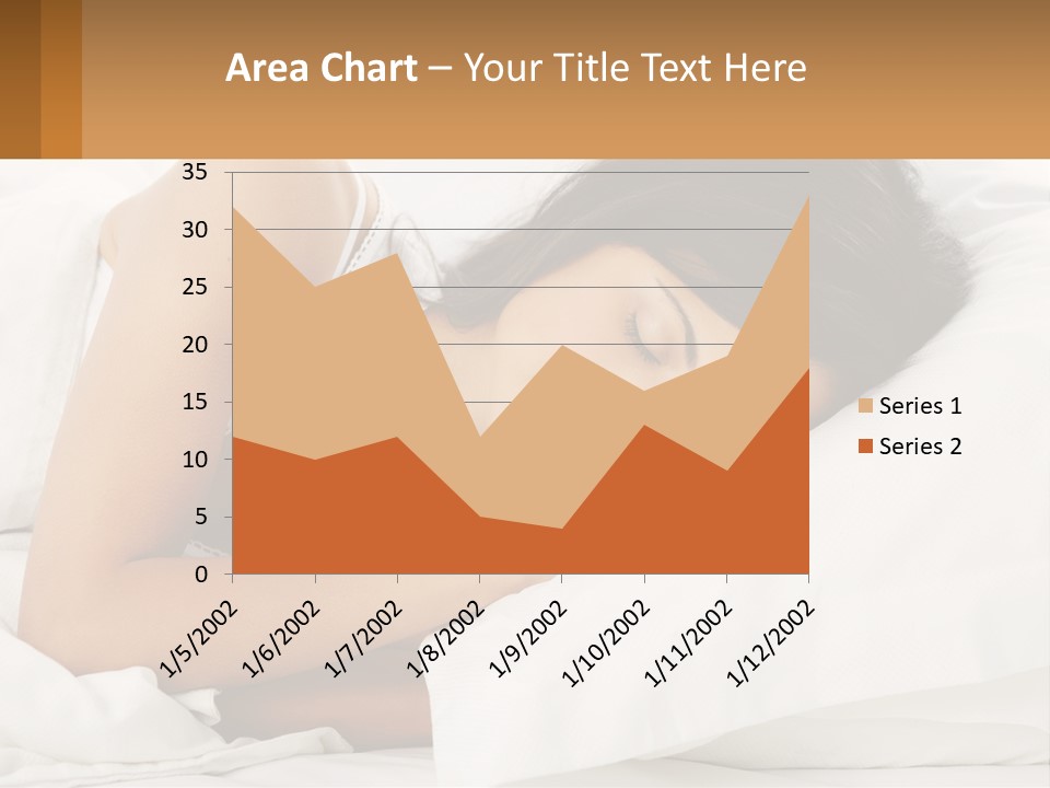 A Woman Sleeping On A Bed With Her Eyes Closed PowerPoint Template